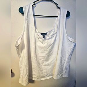 Plus Size White Shaped Tank